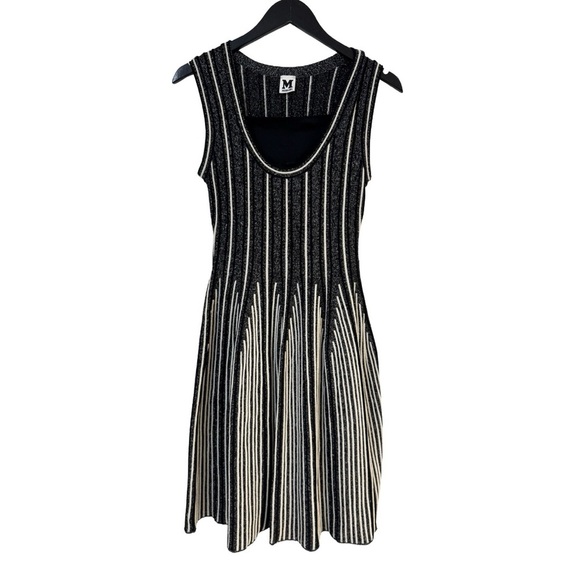 M Missoni Women's US 4 Striped Sleeveless Fit & Flare Dress Short Black White - Picture 9 of 10
